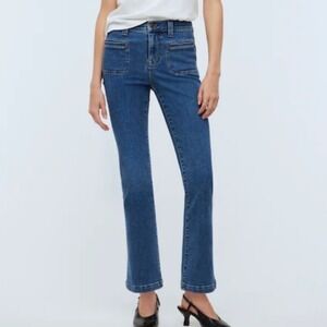 Madewell Mid-Rise Kick Out Jeans Elkton Wash Size 27 Stretch Denim N0636